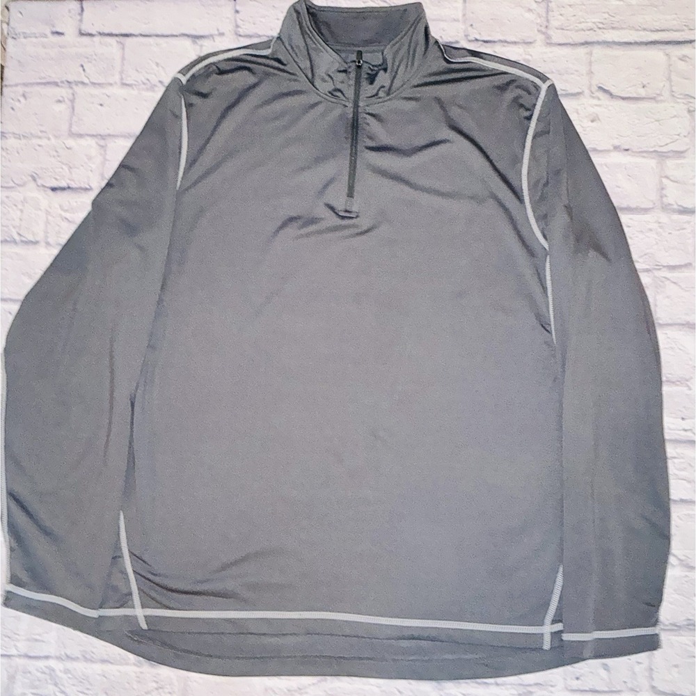 Holloway Men's 1/4 Zip Pullover Shirt Long Sleeve Wicking Grey Size XL